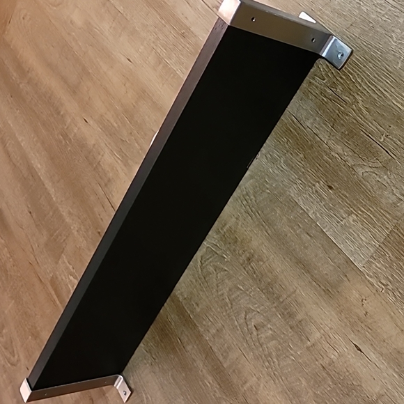 Floating shelves Like New black wood grain brushed aluminum ends set screws MINT - Picture 16 of 17